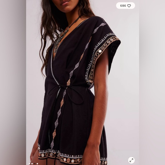 Free People Alessia Embroidered Vest, LARGE NWOT - Picture 3 of 9